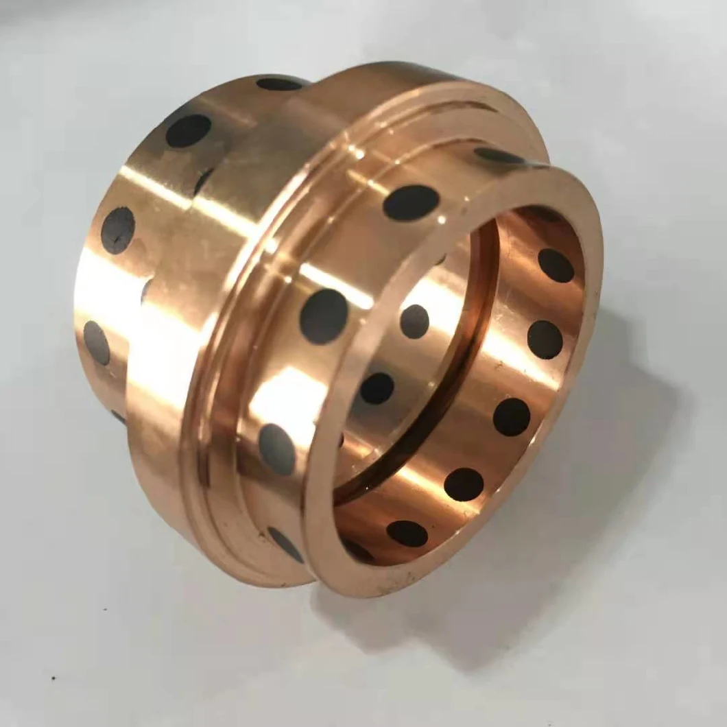 TCB500F Copper Alloy Solid Lubricating Bushing With Bronze Base And Graphite Sintered Brass Base Steam Engine Machine Bushing.